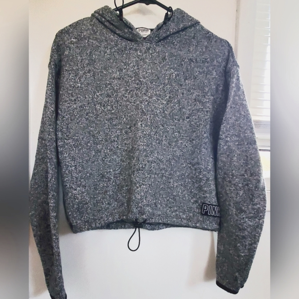 PINK Cropped Hoddie Fleece Size XSmall